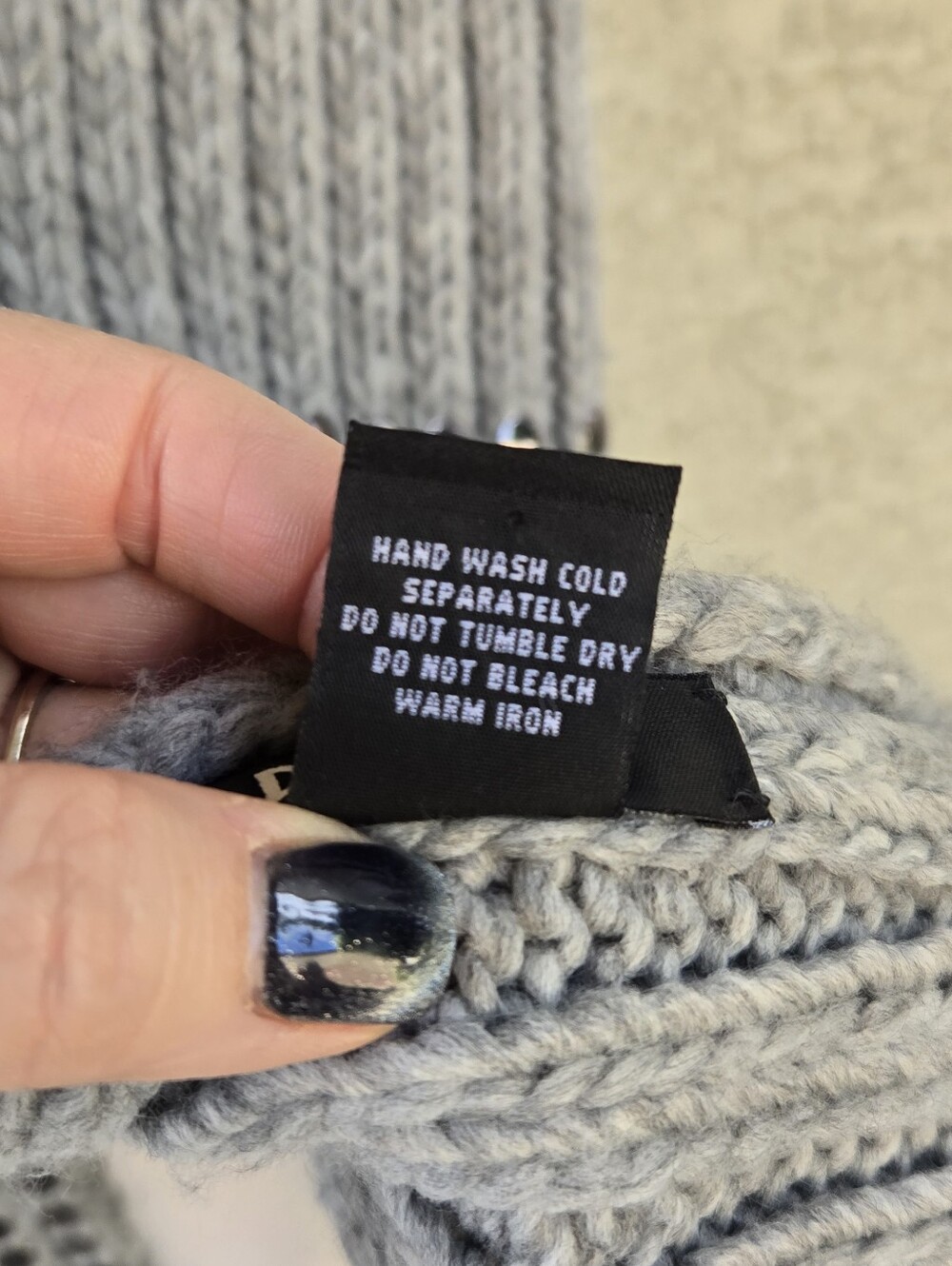 DKNY Cozy Studded Knit Scarf - Gray - Picture 5 of 5